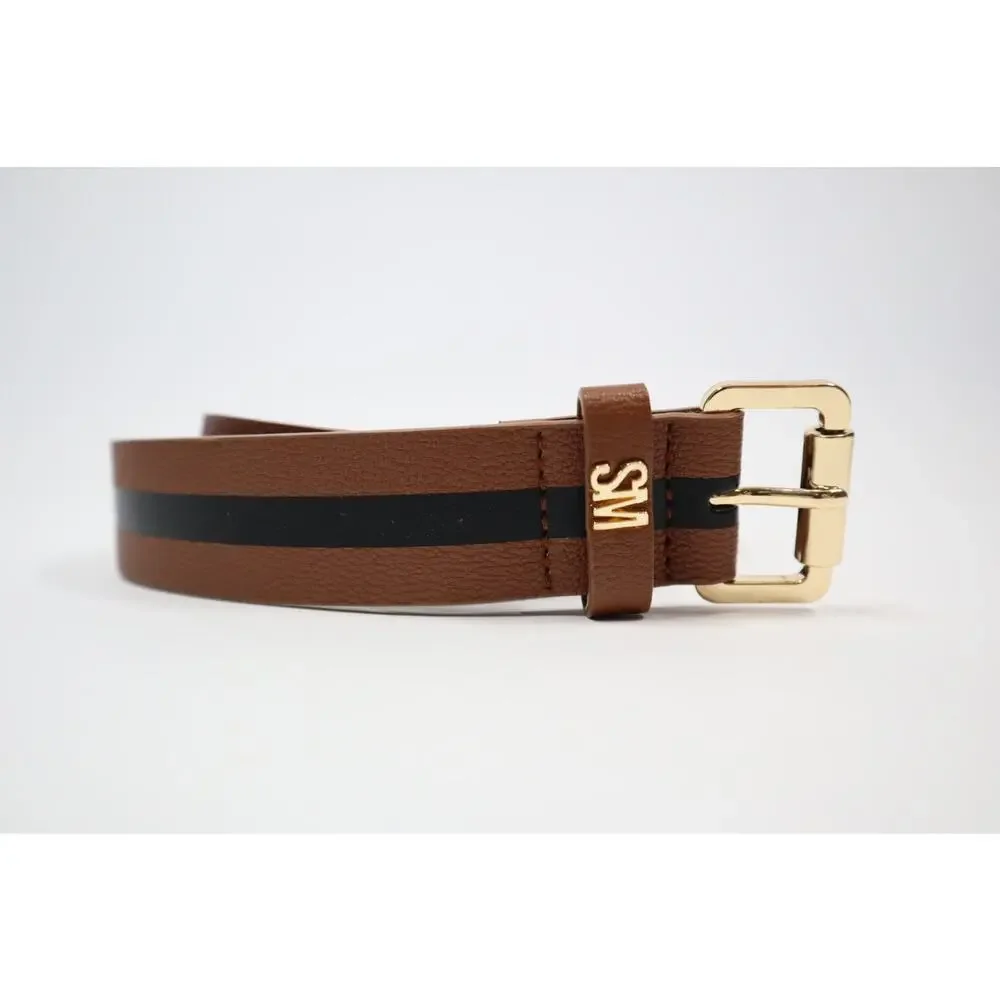 Steve‎ Madden Brown Belt with Black Stripe Size S